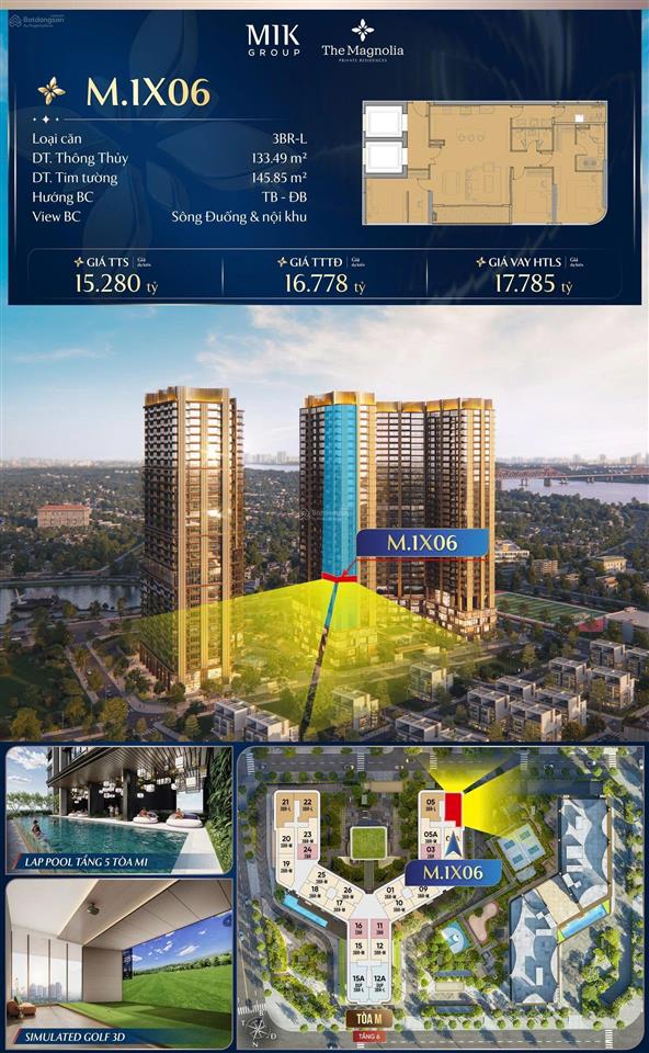 Cập nhật quỹ căn 3pn  view sông  giá tốt  full quà tặng  the magnolia mik