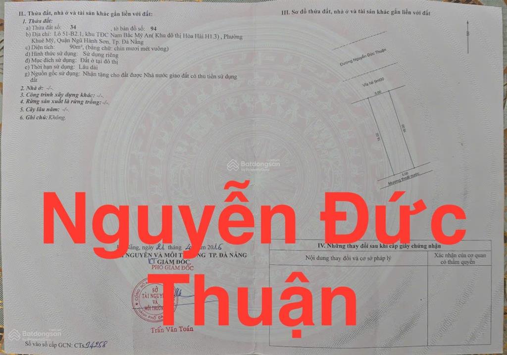 90m2/11 tỷ đất đường nguyễn đức thuận, cạnh bãi tắm sơn thủy,nhsơn, đ nẵng