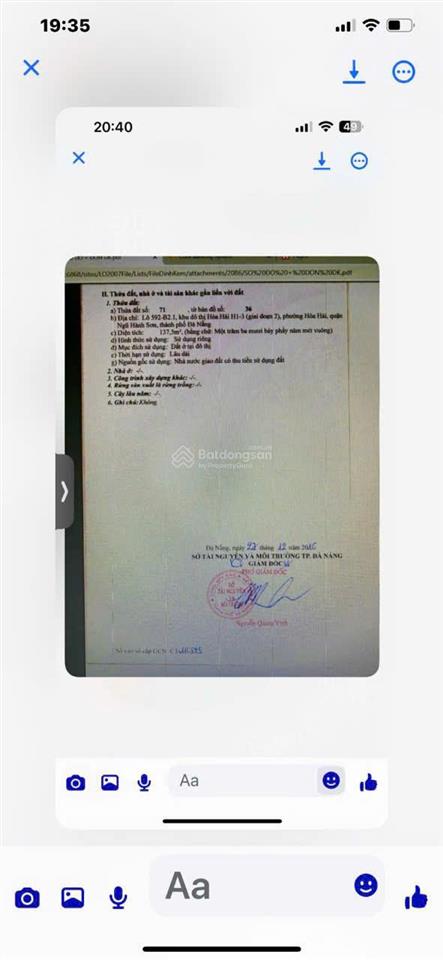 137,5m2/ 8,5tỷ,đất đường đặng đoàn bằng, khuê mỹ, nhsơn, đ nẵng,