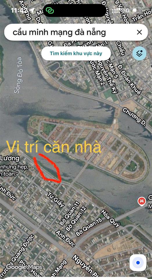 Bán shophouse view đẹp tại hòa xuân, 14,2 tỷ, dtsd 510m2, sát cầu minh mạng, nhìn đảo kim cương