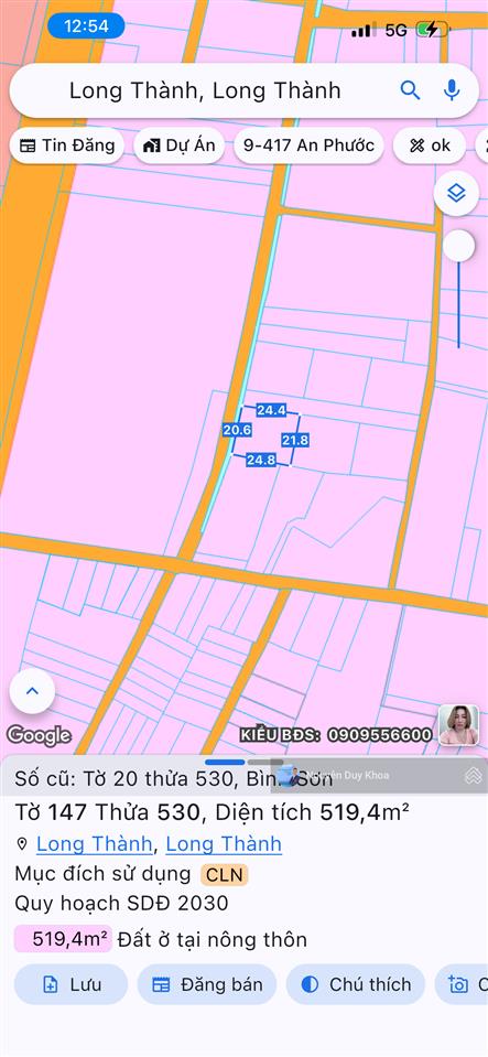 Bán 519m2 ngay sân bay long thành.