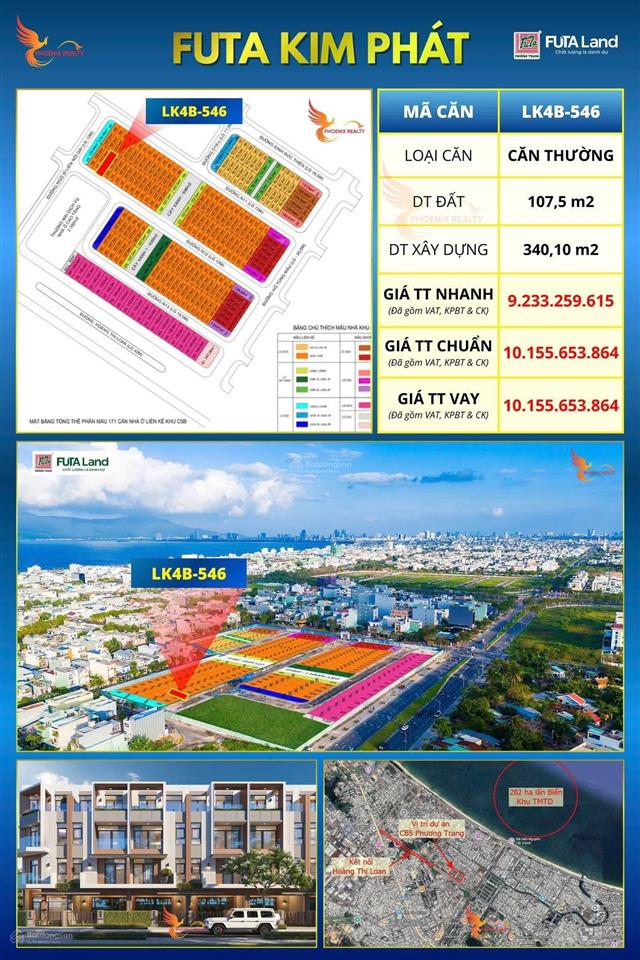 Nhà phố 4 tầng futa kim phát cách biển 700m giá sau ck chỉ 9,834 tỷ