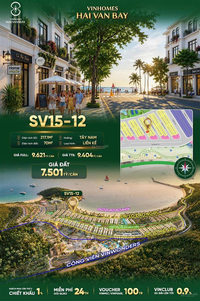Chỉ 2,3 tỷ vốn tự có, nắm tài sản 9,404 tỷ tại điểm đến du lịch biển vin hải vân phân khu đảo ngọc