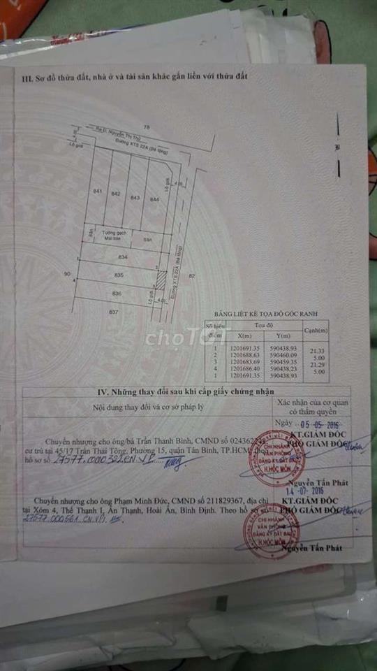 Chính chủ bán lô đất đường Nguyễn Thị Thử