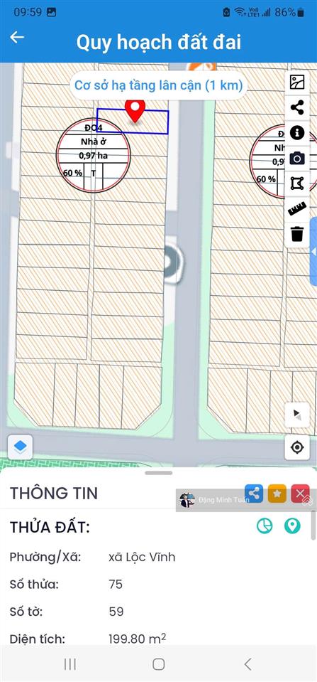 Bán đất tđc lộc vĩnh  đường 16.5m  đường thông thẳng ra khu noxh kim long  giá đầu tư