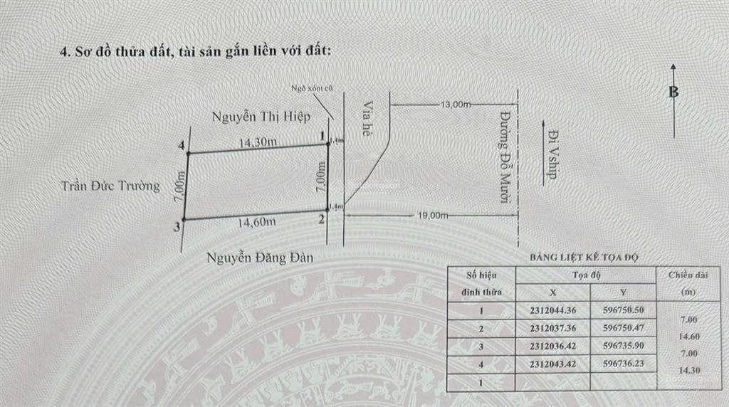 Bán lô đất mặt đường đỗ mười ngang 7m vuông vắn, nằm ngay ngã tư rất đẹp