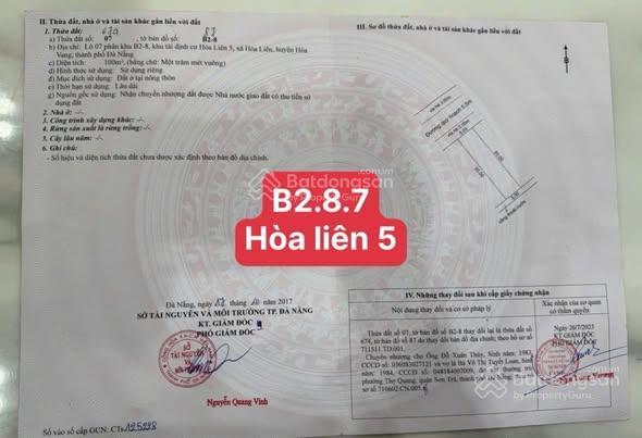 Tđc hoà liên 5, lô sạch đẹp, gần nguyễn tất thành nối dài  liên chiểu  đà nẵng giá rẻ nhất khu