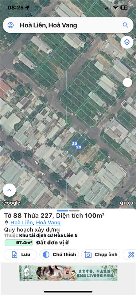 Bán đất 100m2 tại hòa liên, 2,45 tỷ, huyện hòa vang, đà nẵng