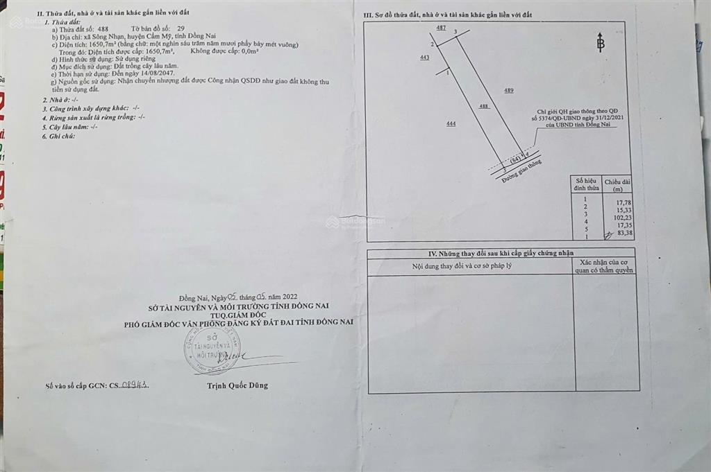 Giảm gần 1 tỷ cho lô đất đẹp sông nhạn cẩm mỹ gần sân bay long thành