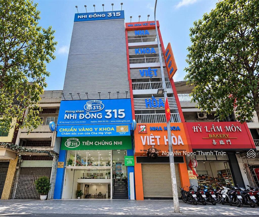 Cho thuê tòa nhà mặt tiền hậu giang, quận 6  dt 7x22m  hầm, trệt 5 lầu  135 triệu/tháng