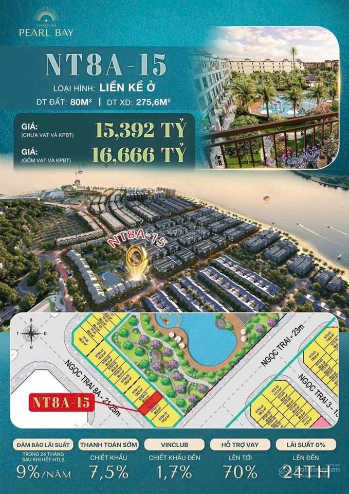 Cn liền kề đất dự án vinhomes pearl bay gần biển giá siêu hiếm 0762 111 ***