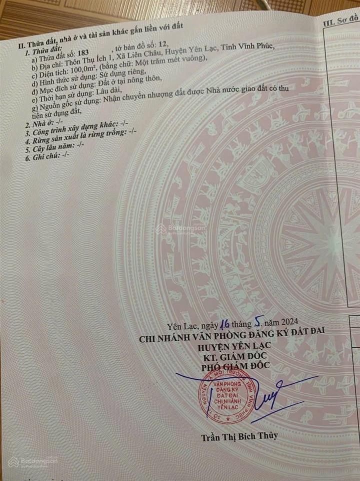 Bán đất kinh doanh ngay dốc lũng hạ đi hồng phương, yên lạc cũ