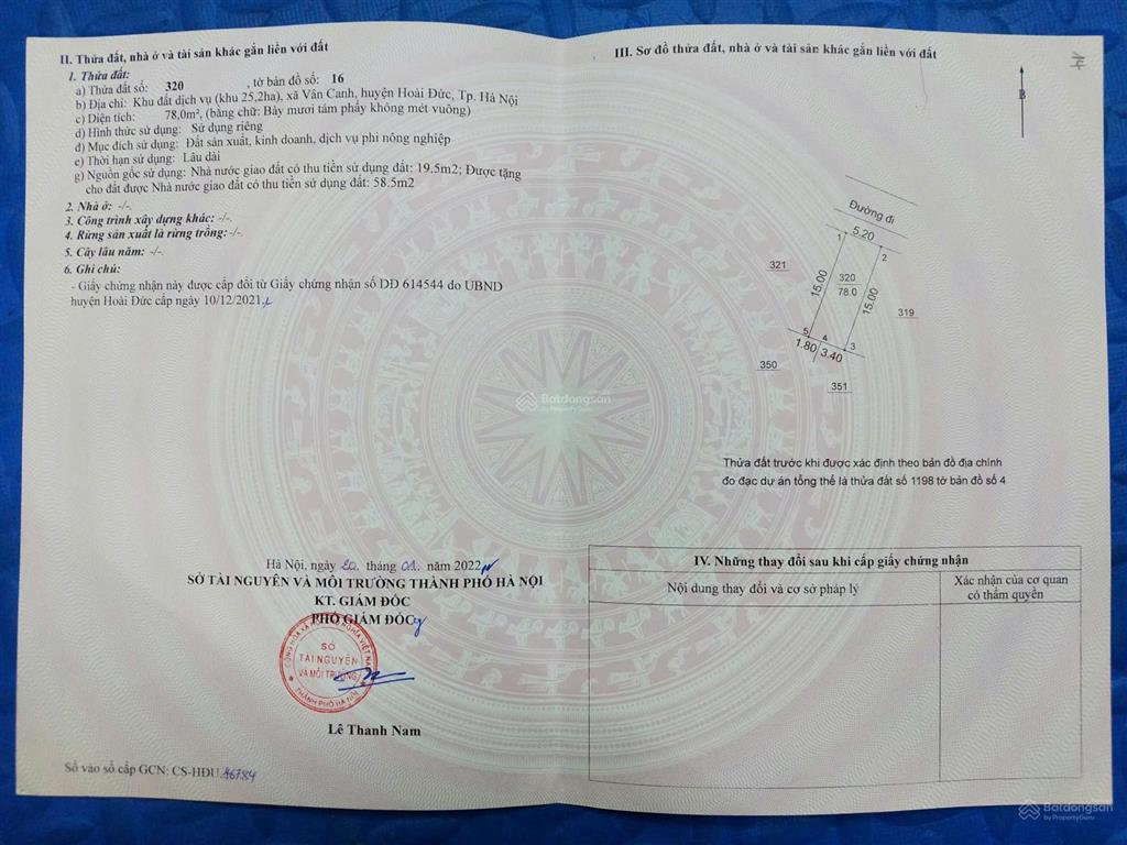 Bán gấp 78m2 đất dịch vụ vân canh khu 25ha giá cực tốt