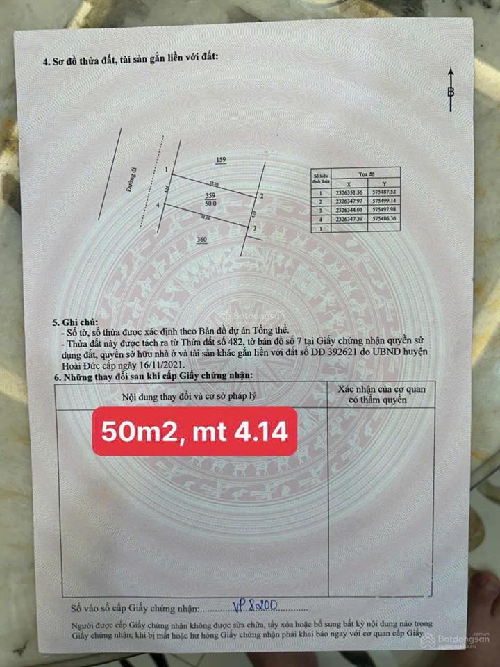 Bán gấp 50m2 đất dịch vụ vân canh khu 25,2ha