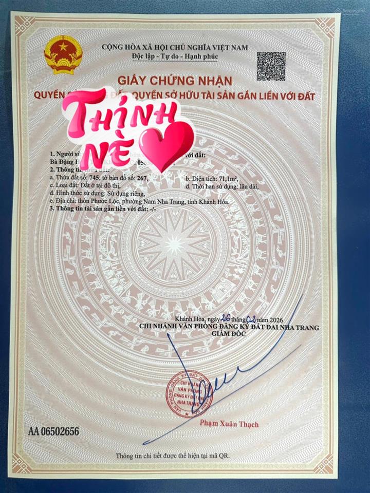 Đất phước đồng nam nha trang toàn bộ thổ cư ngang rộng
