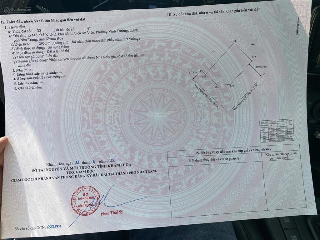 Lô góc đắc địa kđt biển an viên đường 21,25m