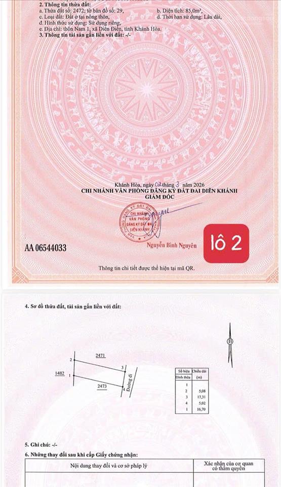 Bán đất tại diên sơn thôn nam 1 từ 819tr