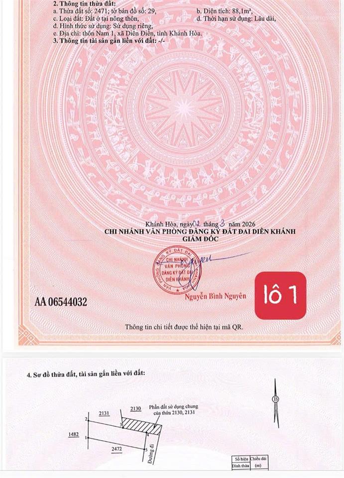 Bán đất tại diên sơn thôn nam 1 từ 819tr