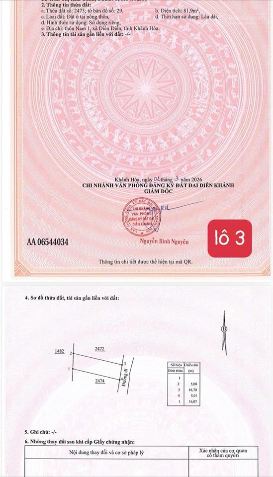 Bán đất tại diên sơn thôn nam 1 từ 819tr