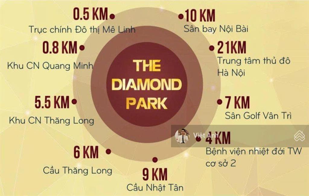 Bán đất nền bt tại khu đô thị diamond park new, mặt đường chính 17,5m