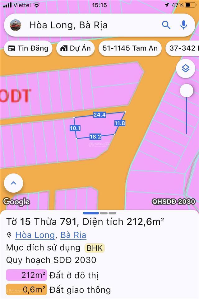 Bán lô đất biệt thự full thổ cư hòa long tp bà rịa (phường tam long tp hồ chí minh)