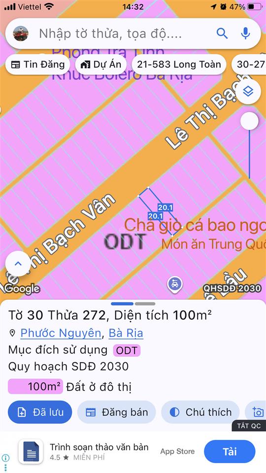 Bán lô đất memory tp bà rịa mặt tiền đường lê thị bạch vân gần ngã tư phạm ngọc thạch.