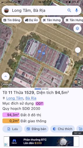 Bán lô đất mặt tiền đường hoàng hoa thám, phường tam long, tphcm. giá 3tỷ800 p. long tâm, tp bà rịa