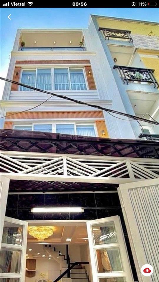 Siêu phẩm bình thạnh hẻm thông  4 tầng btct  5pn full nội thất  tổng dt 140m chỉ 6.6 tỷ