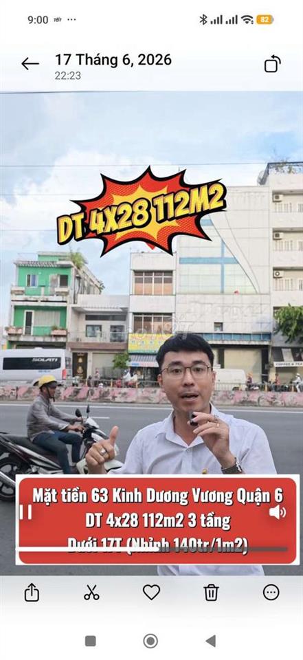 Mặt tiền Kinh Dương Vương 4x28 1 trệt 2 lầu