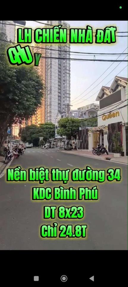 Nền biệt thự Song Lập đường 34 KDC Bình Phú