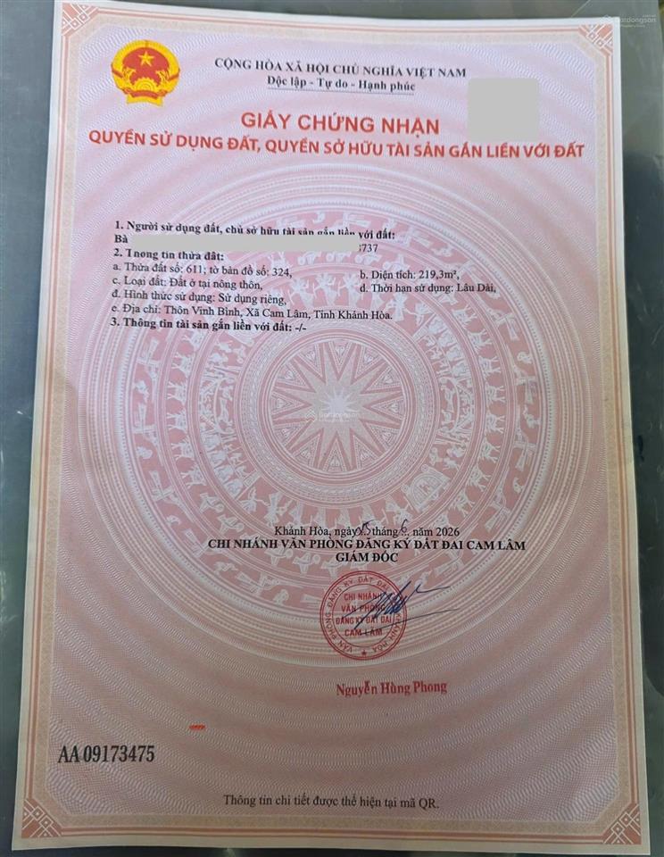 Chủ cần bán lô đất 100% thổ cư quy hoạch an toàn, giá tốt  0935 763 ***