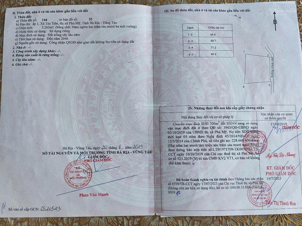 Bán lô đất đẹp ngay công ty all well hơn 1000 công nhân, 5263m2  300m2 tc giá 18 tỷ
