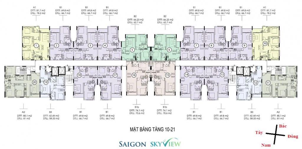 Bán căn hộ chung cư 2pn, 2wc tại saigon skyview, 4,156 tỷ, 62m2