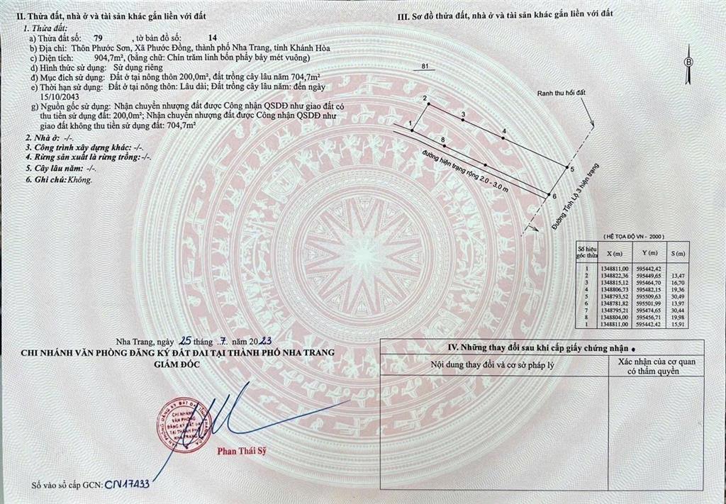 Bán đất 2 mặt tiền tỉnh lộ 3 phước đồng nha trang đất thổ cư phù hợp làm nhà vườn kho xưởng