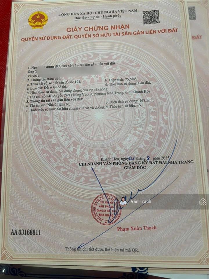 Bán nhà hẻm 6m hùng vương nha trang có dòng tiền hướng tây bắc sổ đỏ riêng