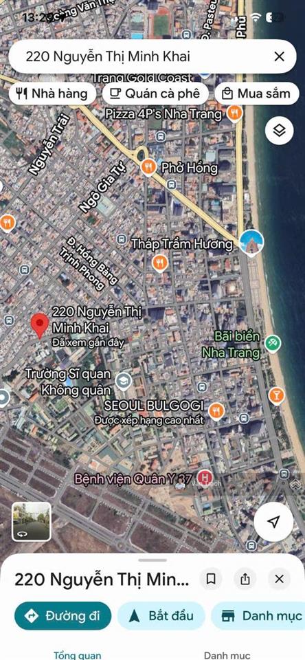 Bán nhà mặt tiền nguyễn thị minh khai tân lập nha trang hướng đông nam sổ hoàn công