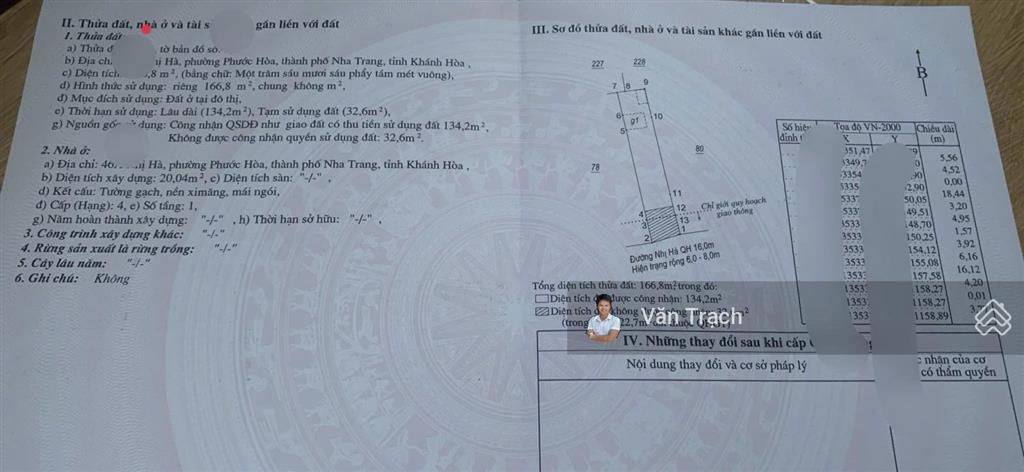 Chính chủ gửi bán nhà đất nhị hà, phước hoà, nha trang hướng đông nam sổ đỏ riêng
