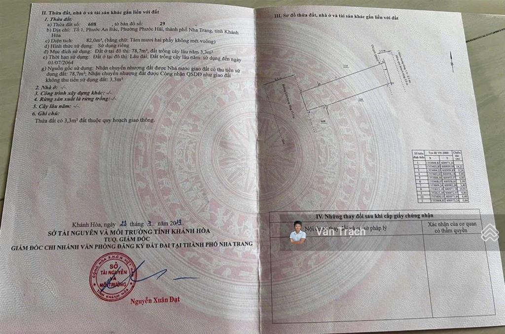 Chủ gửi bán lô đất sổ riêng mặt tiền phùng thế tài vcn phước hải nha trang nở hậu xây dựng tự do