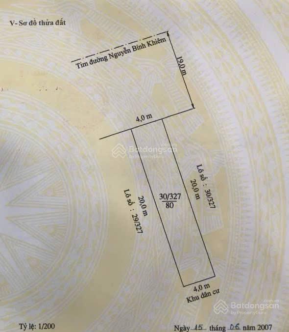 Mặt đường nguyễn bỉnh khiêm  160m2  ngang 8m  nhà cũ  giá 62 tr/m2