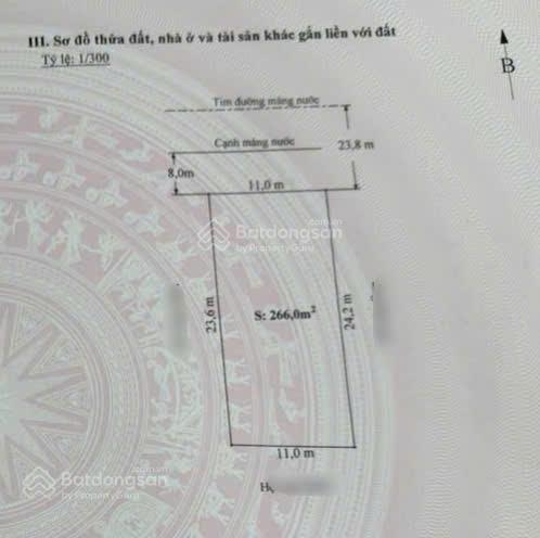 Mặt đường máng nước (gần nút giao thông cơ điện)  266m2  ngang 11m  giá 30 tỷ