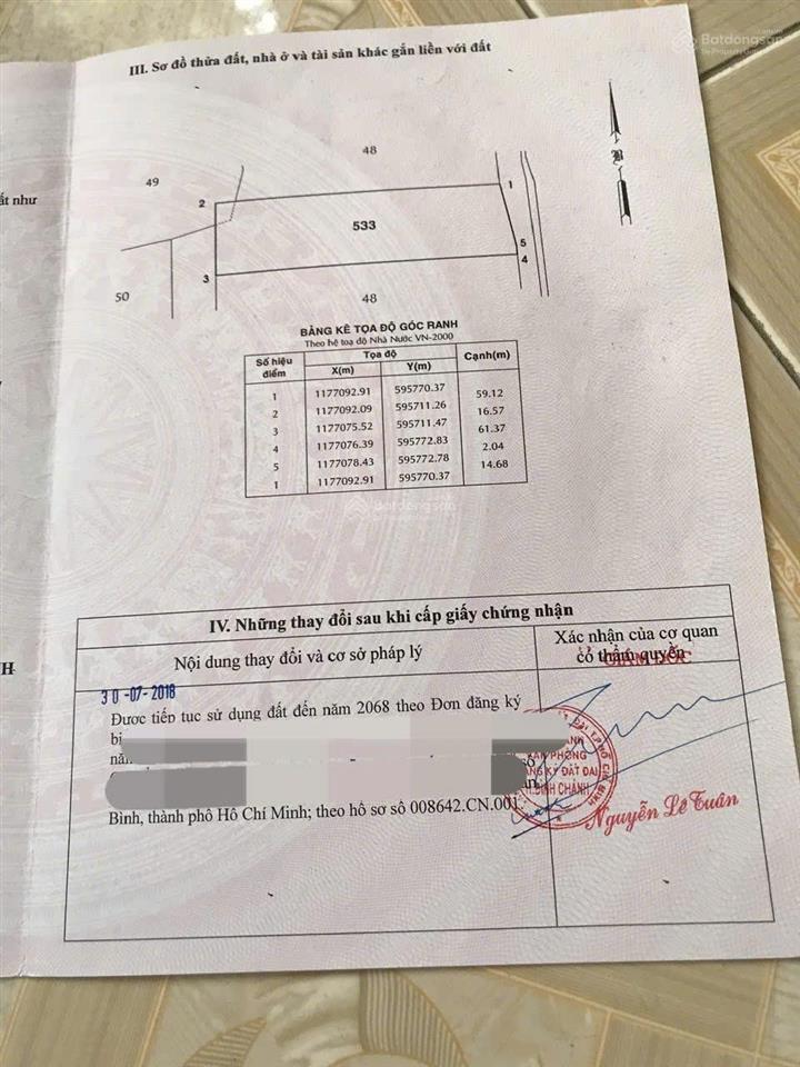 Bán lô đất vườn đường nhựa hưng long bình chánh cách đoàn nguyên tuấn 350m 1000m2 16,5x61m 4.5tỷ tl