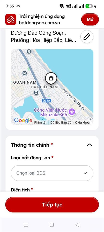 Đất biển xuân thiều gần mikazuky đường đào công soạn cả 2 lô liền kề ngang 14m