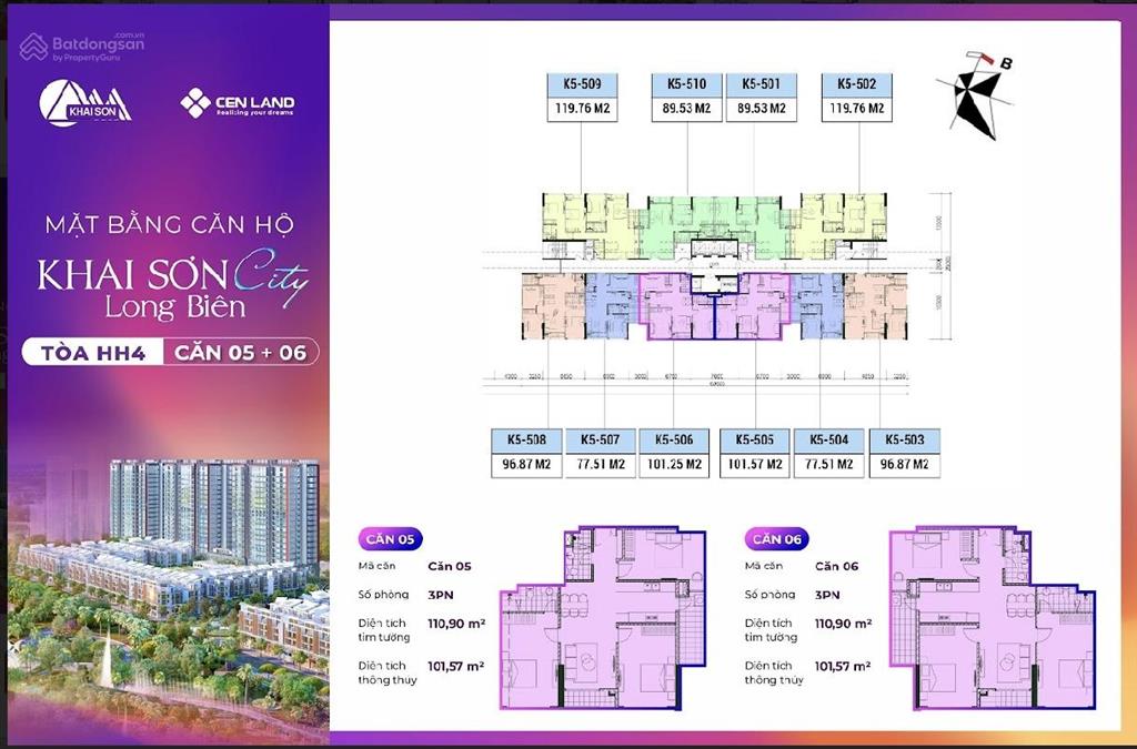 Bán căn hộ chung cư tại khai sơn city, 6,98 tỷ, 101,5 m2, 3pn, 2wc