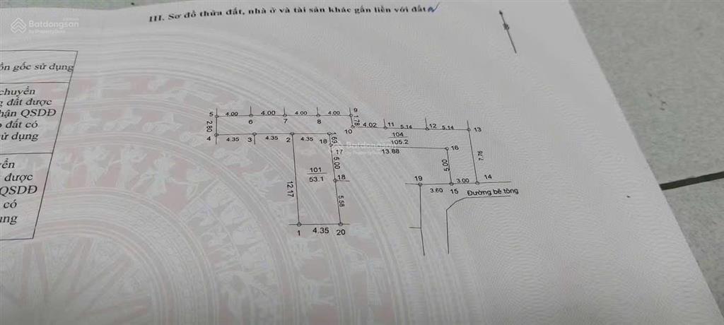 Gấp gấp, chủ rất cần tiền để sang nước ngoài định cư, hạ giá sâu lô đất trung tâm tt vân đình