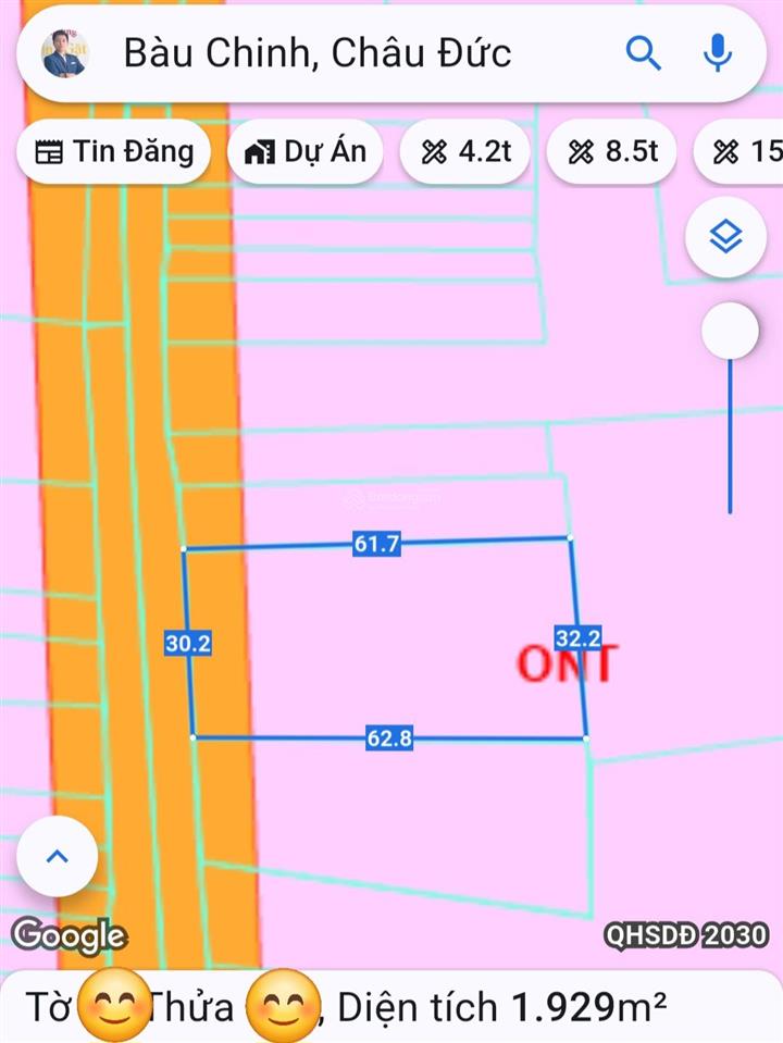 Bán lô đất mặt đường kim long láng lớn 30x63, nở hậu 32