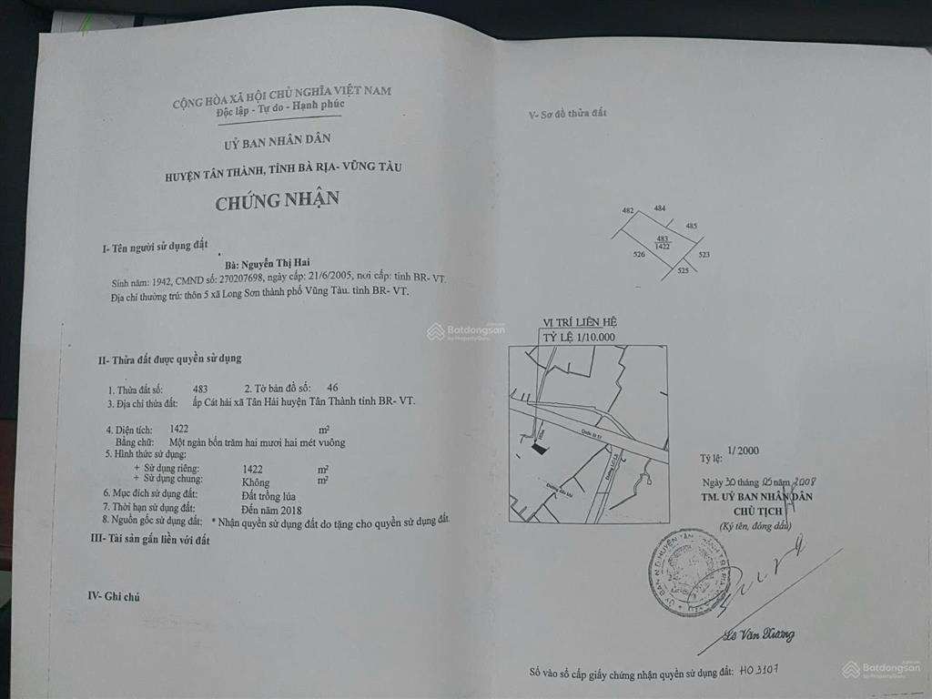 Bán 8600m đất tân hải, mặt đường dầu khí, gần trục hoàng sa