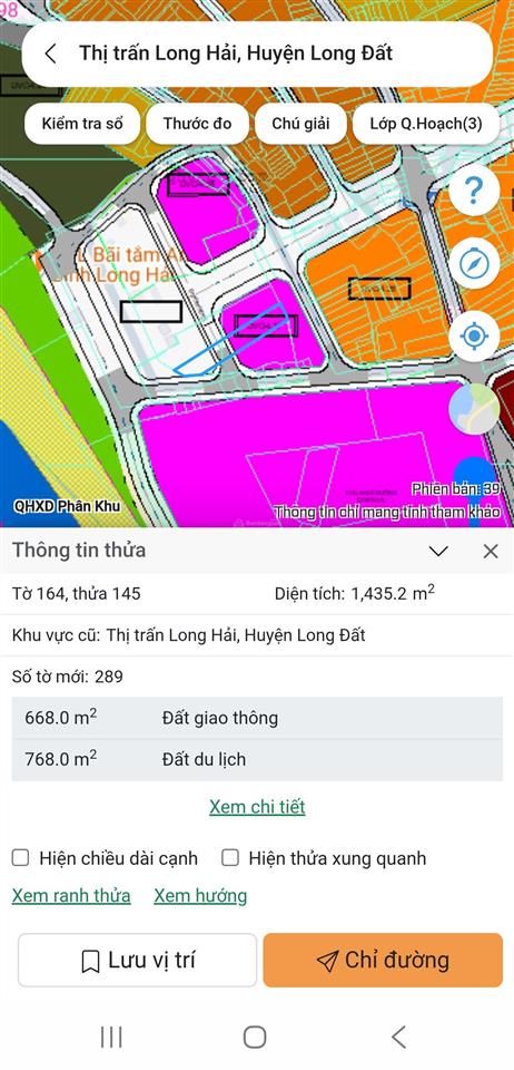 Cần bán 5041.8m² đất long hải, quy hoạch du lịch, đất giao thông