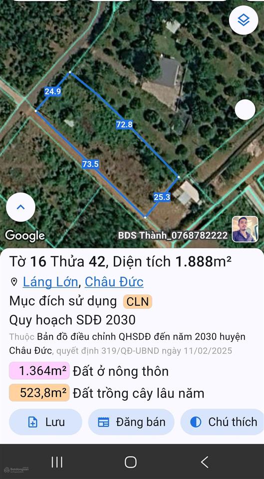 Bán 1888m2 đất láng lớn, 2 mặt đường, 8 tỉ