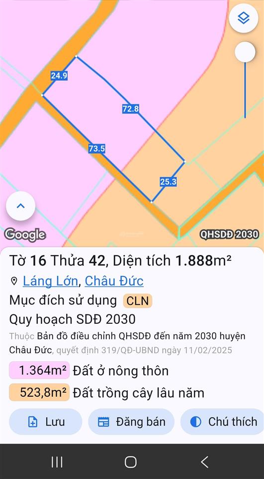 Bán 1888m2 đất láng lớn, 2 mặt đường, 8 tỉ