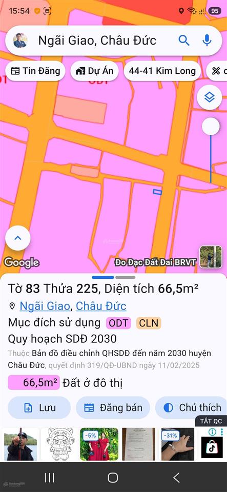 Bán đất mặt đường kinh doanh 30/4 ngãi giao 5.5m, 2.55 tỉ